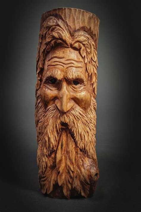 Tree Spirit Wood Spirit Wood Carving Woodcarving Old Man Etsy Wood