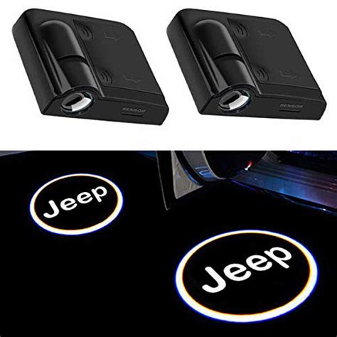 Getuscart 2pcs For Jeep Car Door Lights Logo Car Door Led Projector