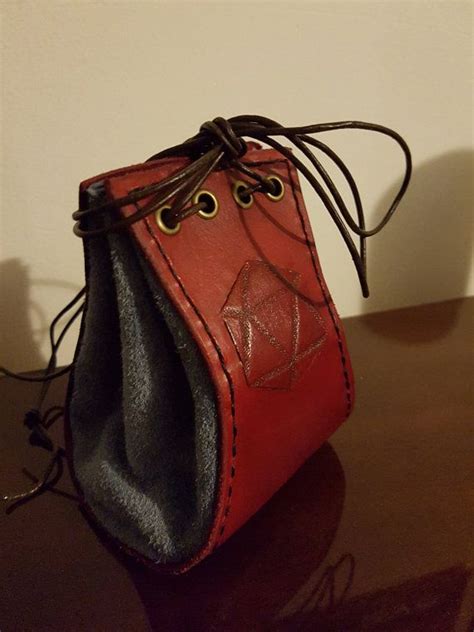 Leather Dice Pouch Tan Leather Leather Bags Dice Bag Leather