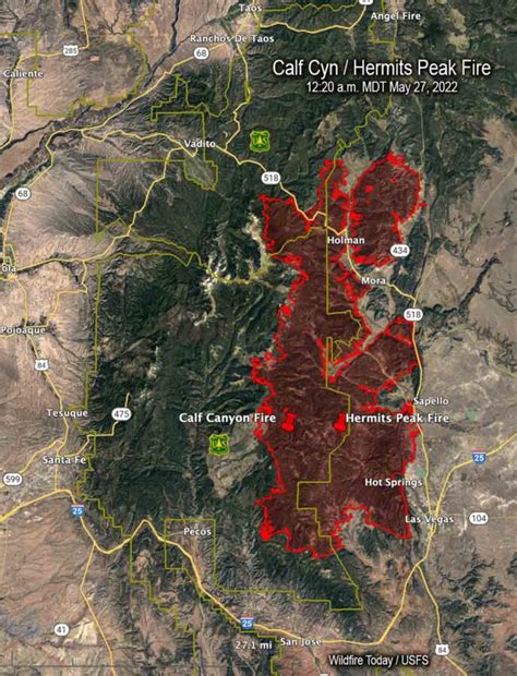Map Calf Canyon Hermits Peak Fire 1220 Am Mdt May 27 2022