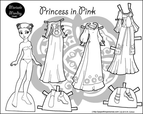 Three Marisole Monday Paper Dolls In Black And White Paper Dolls