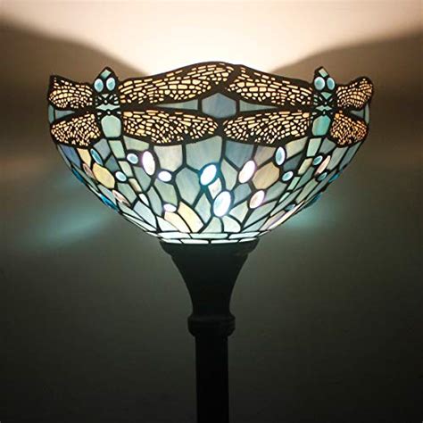 Glass floor lamp shade replacement. Tiffany Lamp Shade Replacement 12 Inch Sea Blue Stained ...