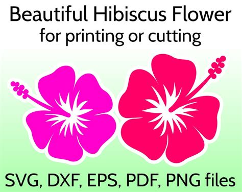Hibiscus SVG Flower Cut File for Cricut & Silhouette, Tropical Flower