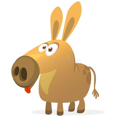 Vector Funny Cartoon Donkey Character Illustration Isolated Stock