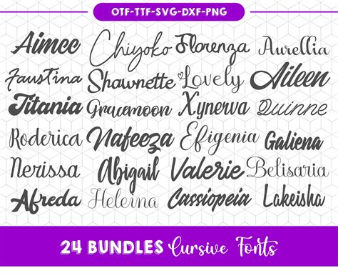 Cursive Fonts Svg Pack Bundle Of Calligraphy Scripts For Silhouette Images And Photos Finder