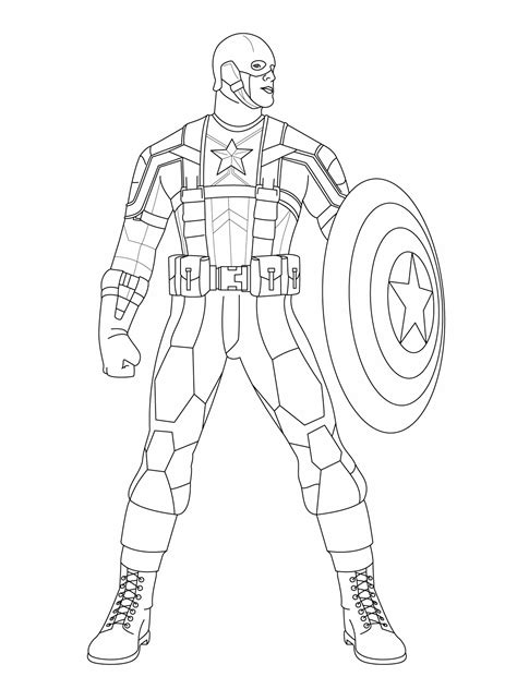 Capitan America Para Colorear 🥇 ¡dibujos Para Imprimir Y Pintar