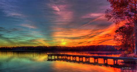 Lake Oconee Ga Good Bye Until Tomorrow 7 Fall Leaves Sunset Landscape