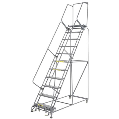 Ballymore 113214 M 2000 Series 11 Step Gray Steel Rolling Safety Ladder