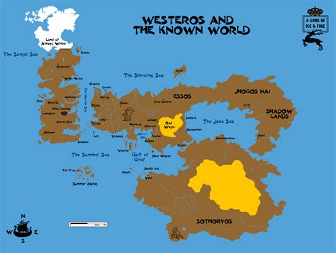 Map Of The World Of Ice And Fire Game Of Thrones Map Westeros Game