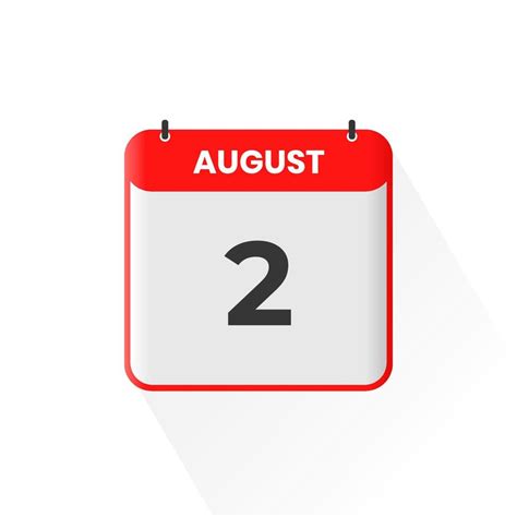 Icono De Calendario Del 2 De Agosto 2 De Agosto Calendario Fecha Mes