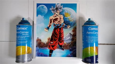 Goku Ultra Instinto Dragon Ball Spray Paint Art Tutorial Stencil Art