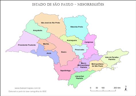 Mapa De Mesorregi Es Do Estado De S O Paulo Baixar Mapas