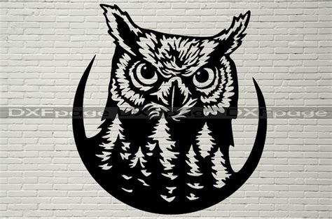 Owl Cut File Eagle Silhouette Dxf Svg For Cricut Owl Etsy