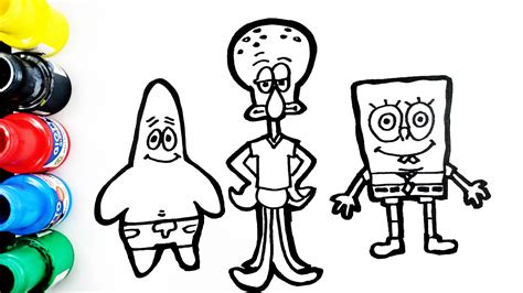 Cara mewarnai spongebob ini sangatlah mudah. Cara Menggambar dan Mewarnai Spongebob, Squidward dan ...