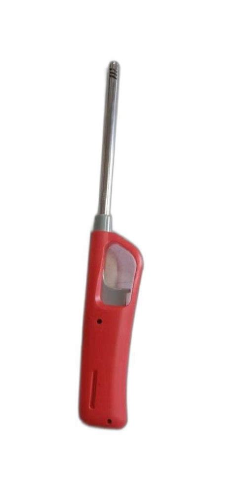 Red And Silver Stainless Steel And Plastic 8inch Refillable Gas Lighter