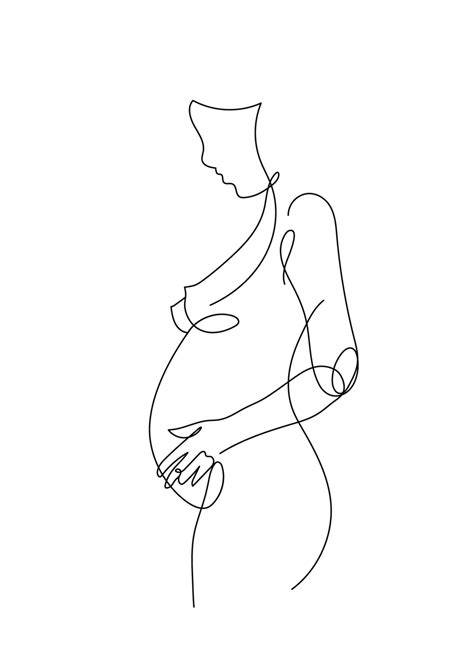 One For Women Single Line Illustrations — Cabin Creative Line Art Design Pregnancy Art