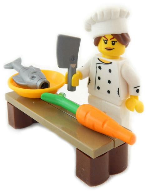 Lego Chef Minifig Bundle With Carrot And Fish The Minifig Club
