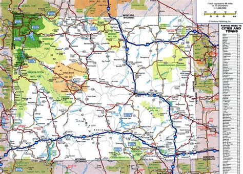 Road Map Of Wyoming With Cities