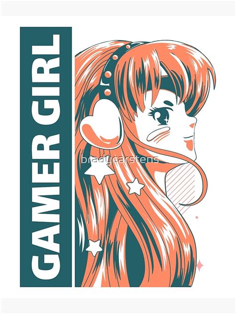 Póster Diseño De Anime Gamer Girl Para Girl Gamers Y Anime Lovers De