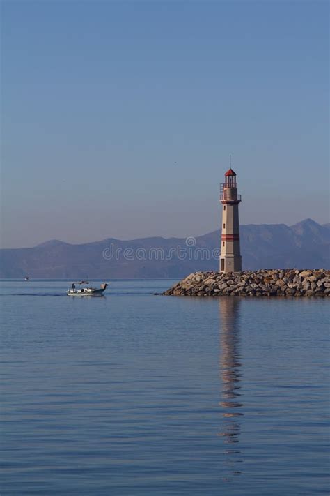 Seaside Town Of Turgutreis And Lighthouse Stock Photo Image Of Format