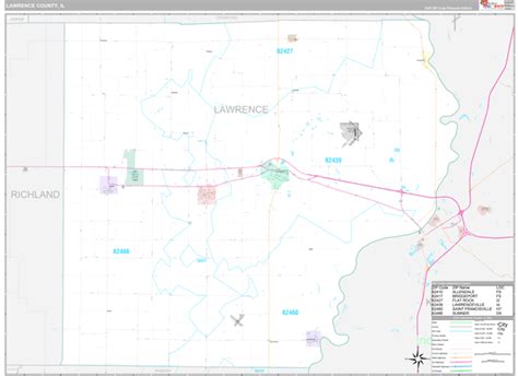 Lawrence County Il Wall Map Premium Style By Marketmaps Mapsales