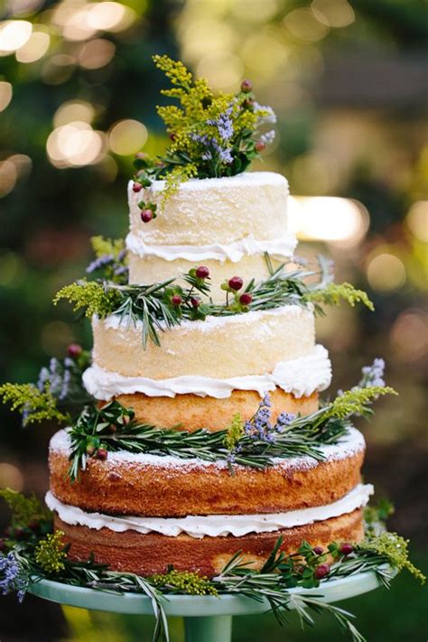 49 Naked Wedding Cake Ideas For Rustic Wedding Deer Pearl Flowers
