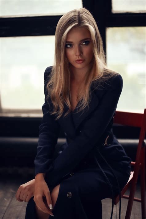 Blonde Model Women Polina Polenovich Classy Sitting Wallpaper Resolution853x1280 Id1266008
