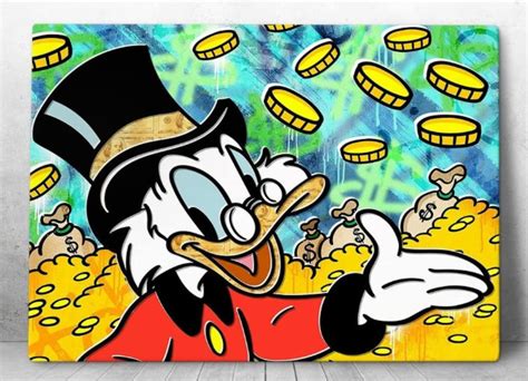 Donald Duck Money Art Motivational Wall Art Canvas Etsy
