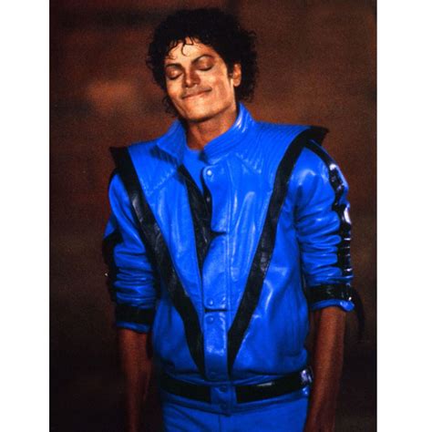 Thriller Blue Jacket Michael Jackson Leather Jacket Jacket Makers
