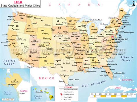 Us Map With Large Cities Map