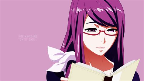 Wallpaper Illustration Anime Girls Glasses Cartoon Black Hair Tokyo Ghoul Rize Mangaka