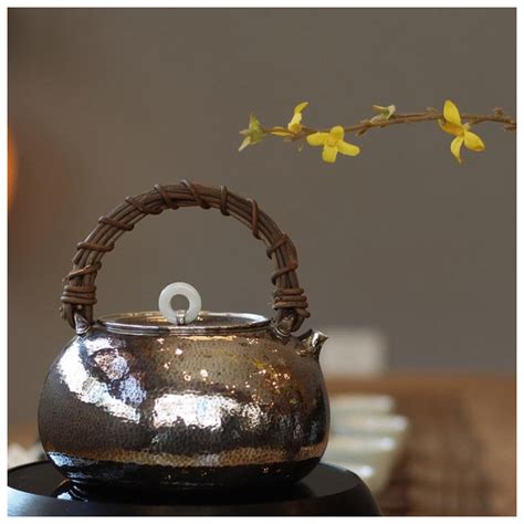 Handmade Teapot Pure 999 Silver 900ml 456gr Japanese Style Herbal