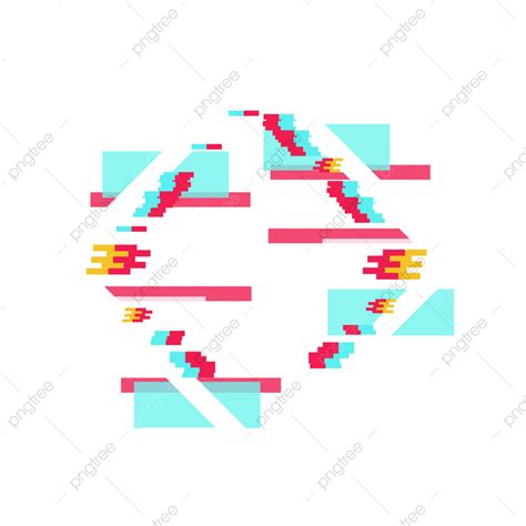 Red Abstract Shapes Vector Art Png Abstract Glitch Border With White