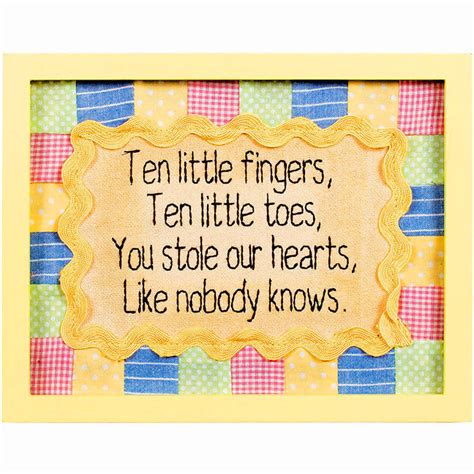 Ten Little Fingers And Toes Framed Stitchery 34163 Baubles N Bling