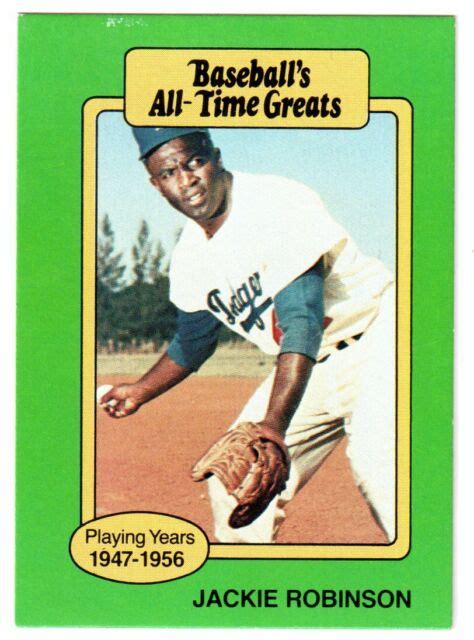 1987 Hygrade Baseballs All Time Greats Jackie Robinson Card Dodgers Ebay