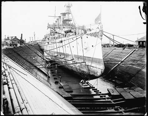 Uss Colorado In Dry Dock 3 New York Navy Yard 05 07 1905