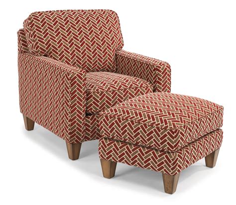 Flexsteel Macleran Upholstered Chair And Ottoman With Reversible Seat