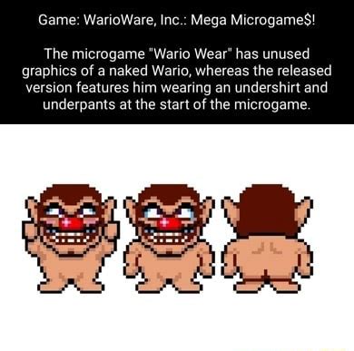 Game WarioWare Inc Mega Microgame The Microgame Wario Wear Has Unused Graphics Of A