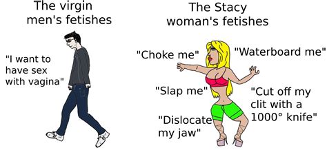 the virgin men s fetishes vs the stacy women s fetishes r virginvschad