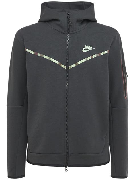 Nike Tech Fleece Iridescent Zip Up Sweatshirt In Black Modesens