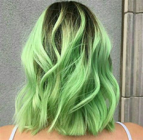 Light Green Hair With Dark Roots Pastel Green Hair Pastel Rainbow Hair