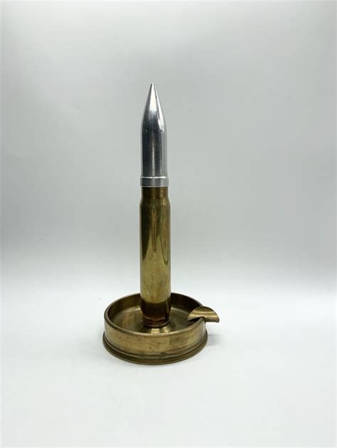 Ww1 Trench Art 1941 Ashtray And Lighter 75 Mm Shell Casing Base