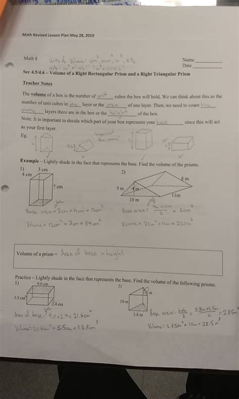 Unit 11 volume and surface area homework 7 answer key. Unit 6: Surface Area and Volume