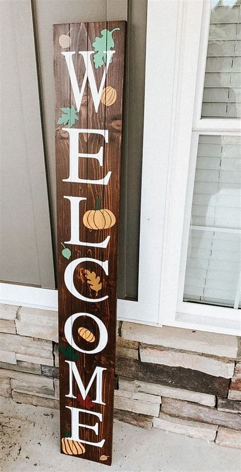 Fall Welcome Sign Front Porch Welcome Sign Front Porch Sign Etsy In