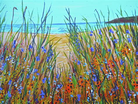 Beach Flowers Impressionism Art Painting By Kathy Symonds Fine Art