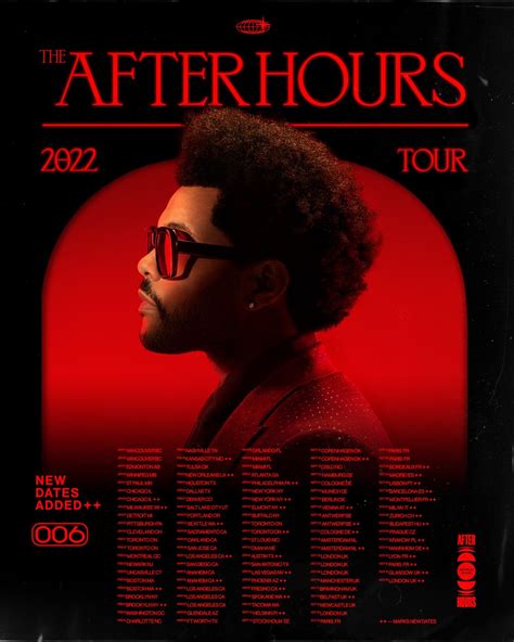 The Weeknd On Twitter After Hours Tour 2022 The Weeknd Poster