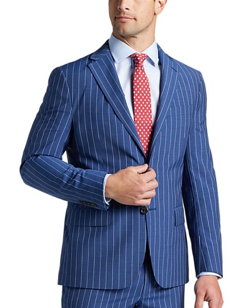 Lauren By Ralph Lauren Classic Fit Suit Blue Stripe Mens Sale Men