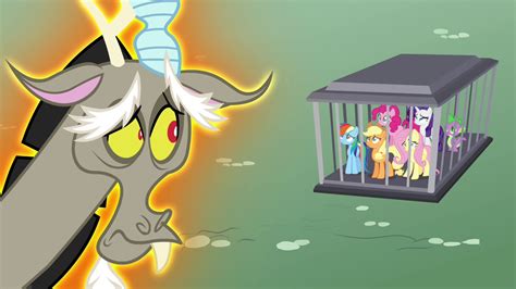 Image Discord Looking At His Pony Friends S4e26png My Little Pony