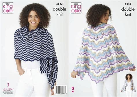 king cole pattern 5843 wrap and shawl in cottonsmooth dk — marias wool shop