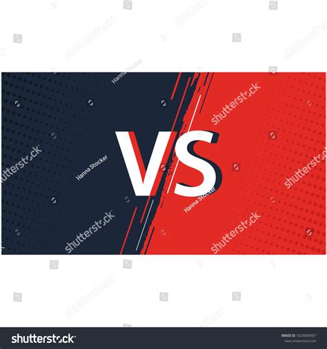 Versus Screen Design Battle Headline Template Stock Vector Royalty